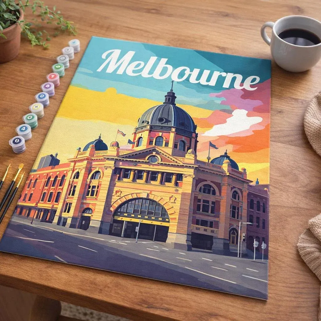 Peinture par numéro Affiche de voyage Melbourne