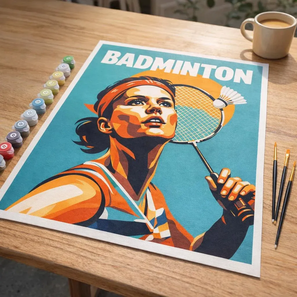 Peinture par numéro Affiche sportive Badminton