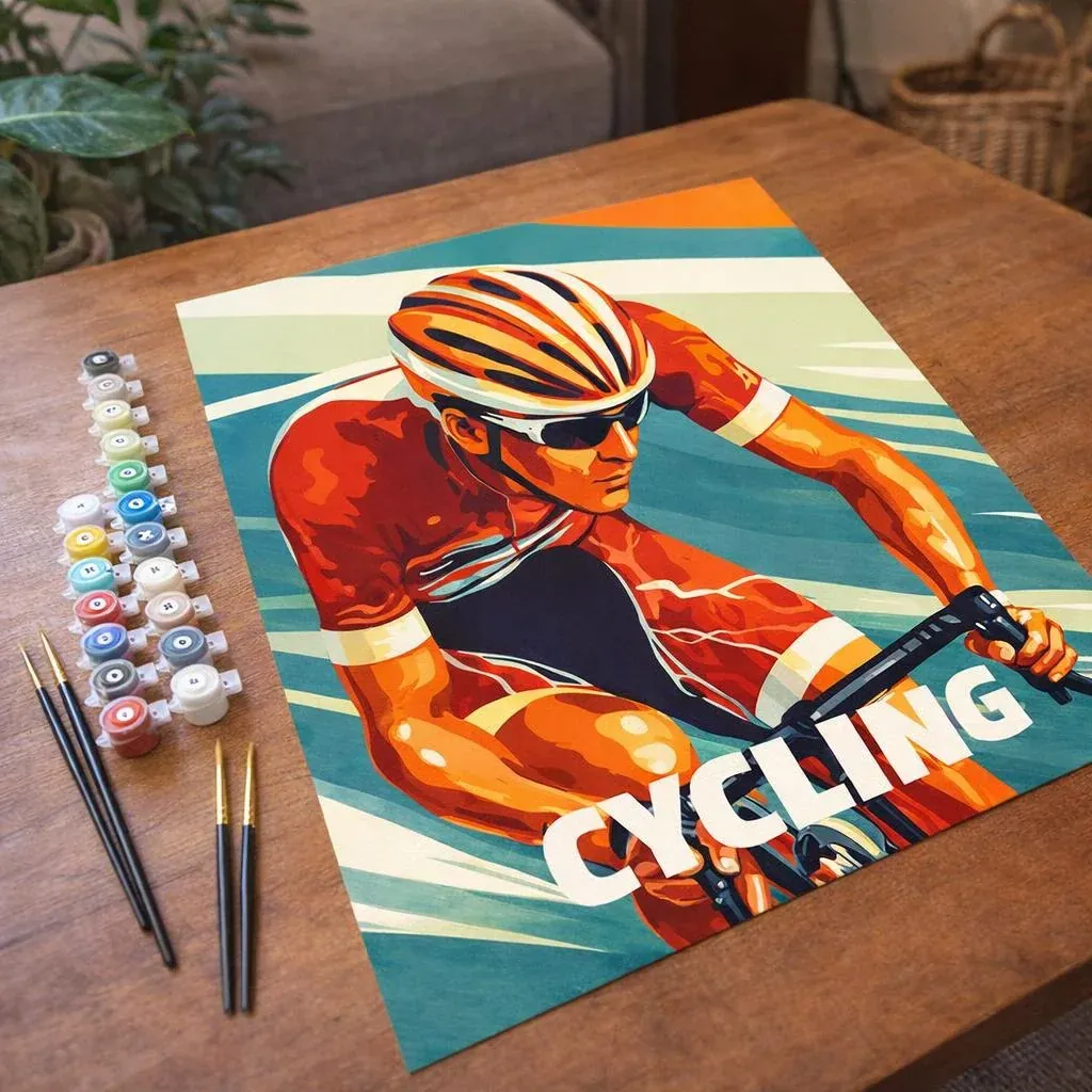 Peinture par numéro Affiche sportive Cyclisme