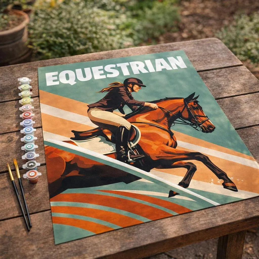 Peinture par numéro Affiche sportive Equitation