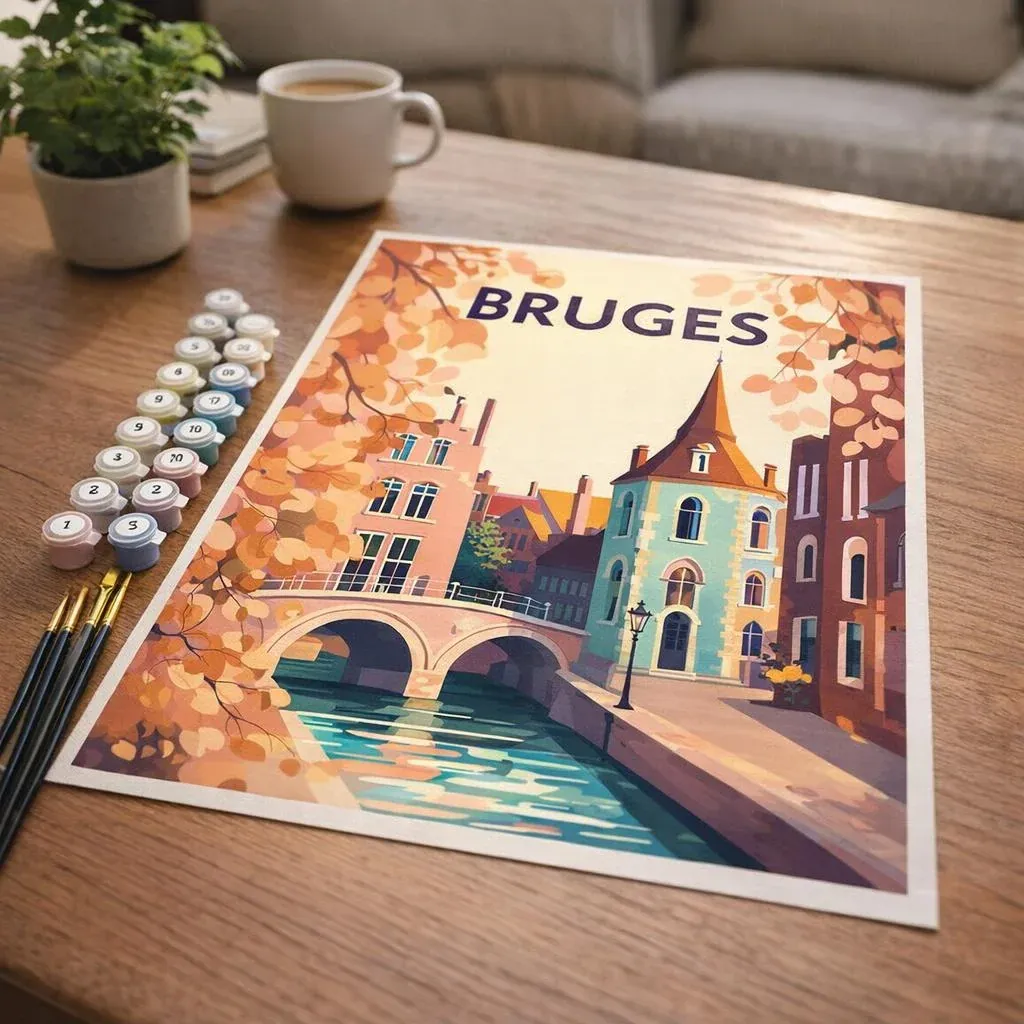 Peinture par numéro Affiche Vintage Bruges