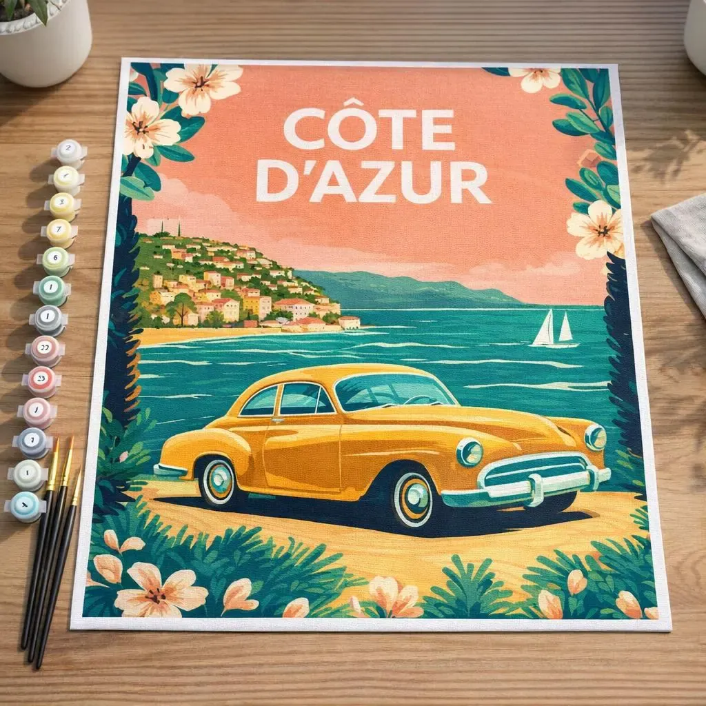Peinture par numéro Affiche Vintage Côte d’Azur