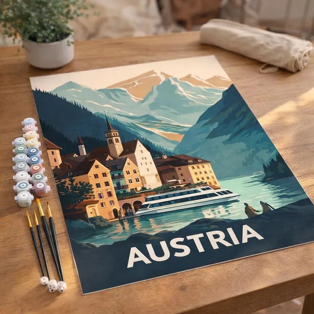 Peinture par numéro Affiche Vintage Hallstatt