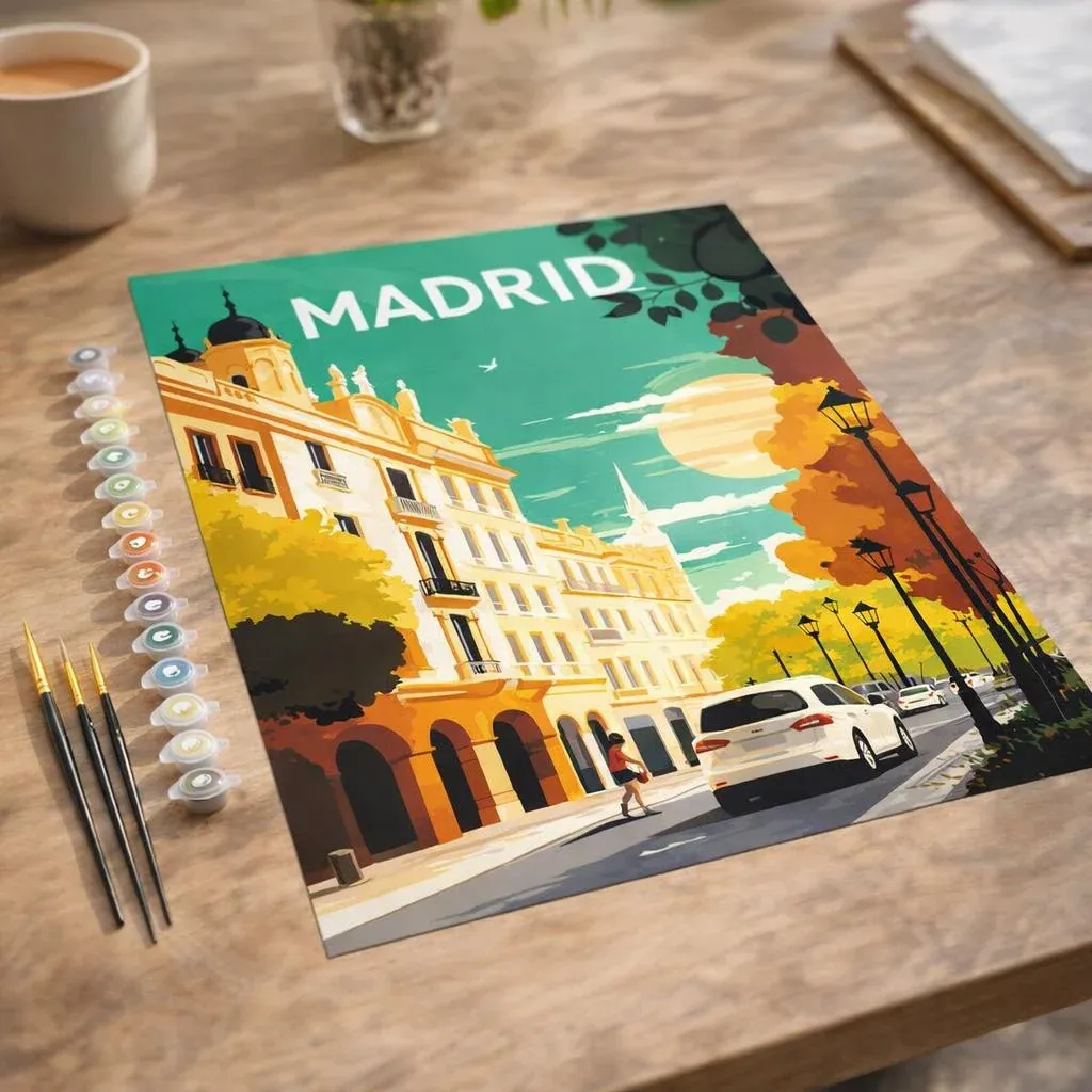 Peinture par numéro Affiche Vintage Madrid