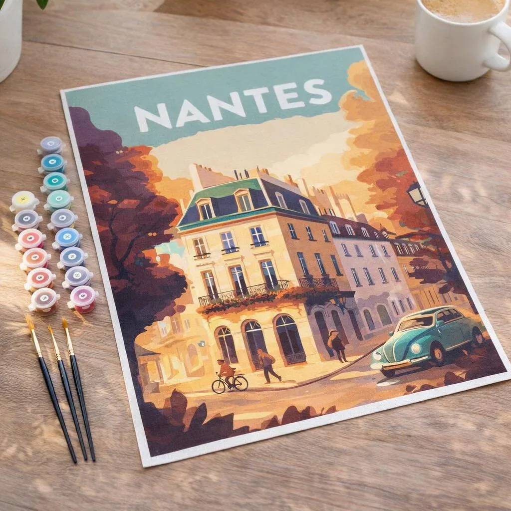 Peinture par numéro Affiche Vintage Nantes