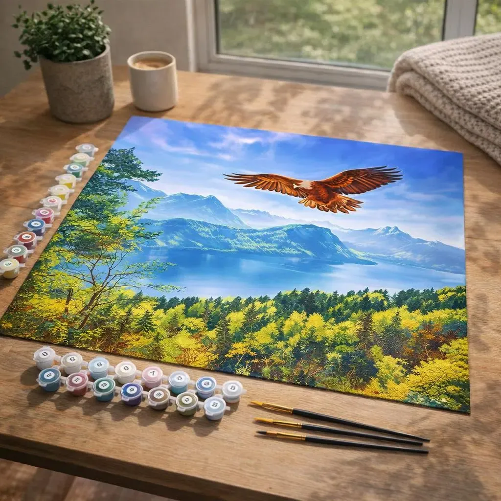 Peinture par numéro Aigle et Paysage de Suisse