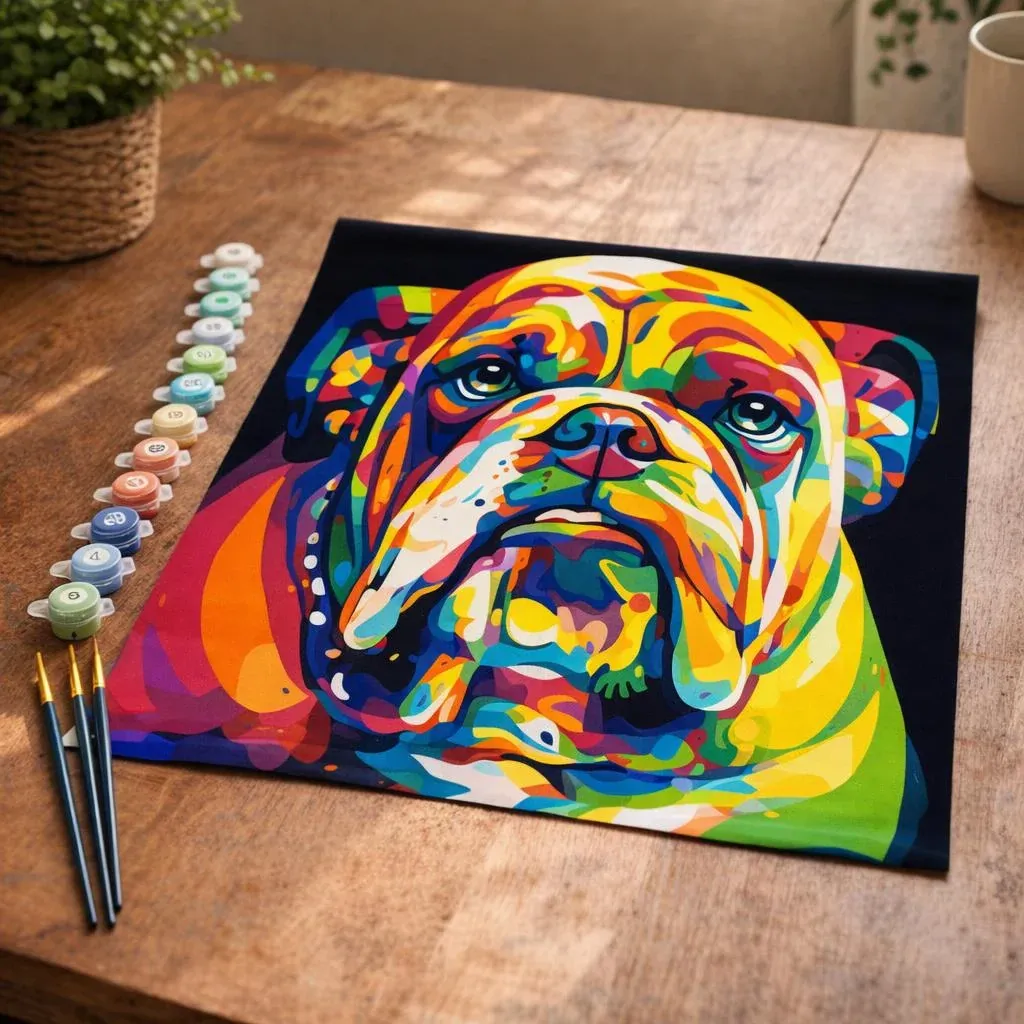 Peinture par numéro Bulldog Pop Art