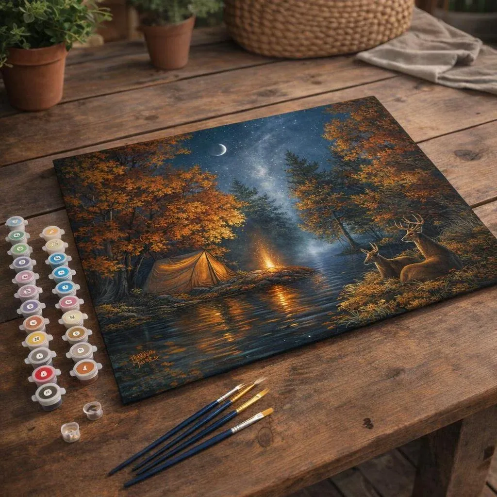 Peinture par numéro Camping sous une nuit étoilée