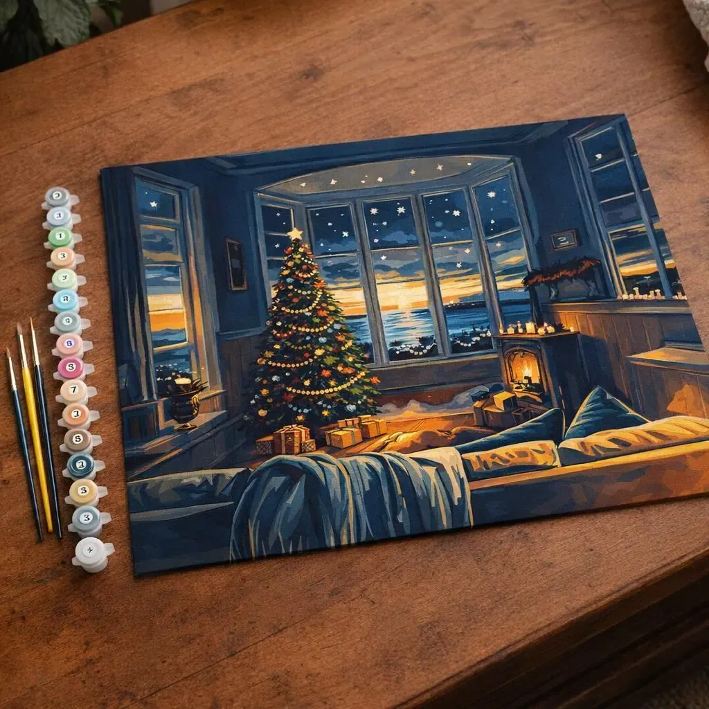 Peinture par numéro Chambre de Noël au Bord de la Baie
