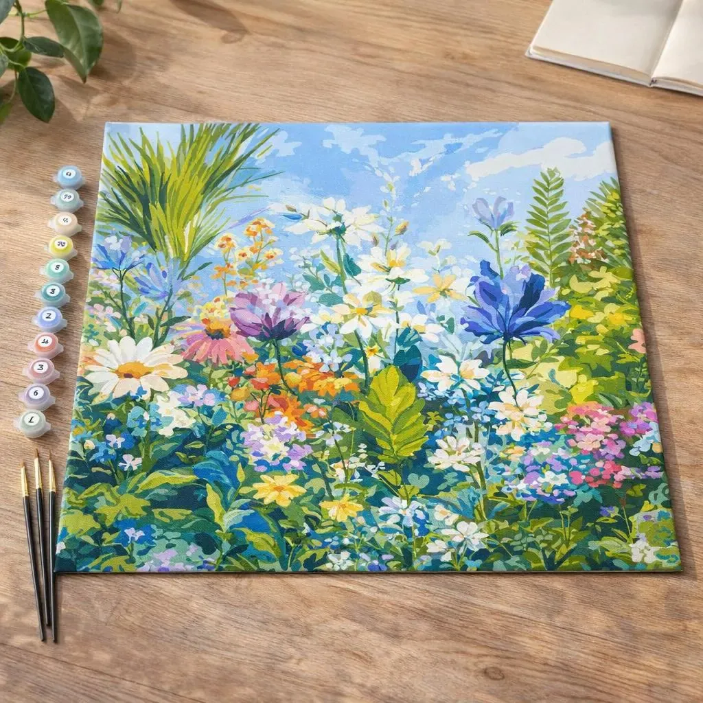 Peinture par numéro Champ de fleurs colorées