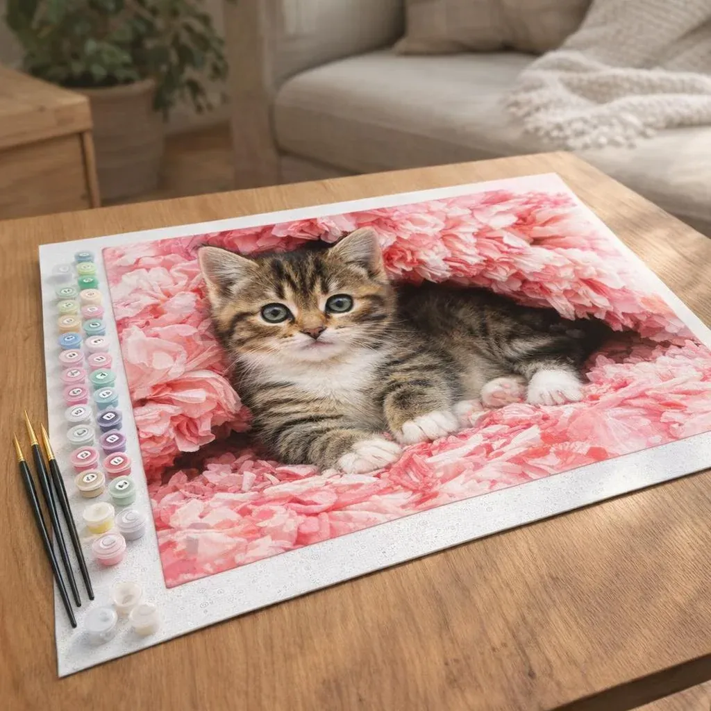 Peinture par numéro Chaton enrobé