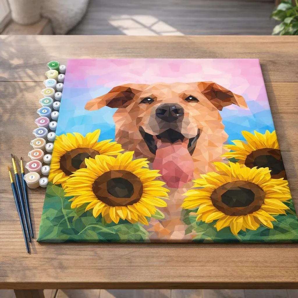 Peinture par numéro Chien Polygon Art