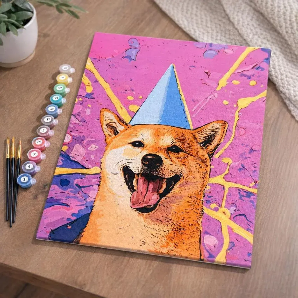 Peinture par numéro Chien souriant pop art