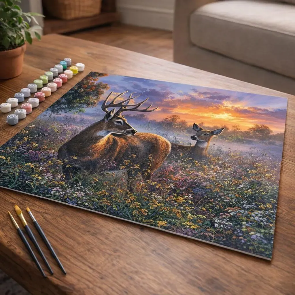 Peinture par numéro Couple de cerfs