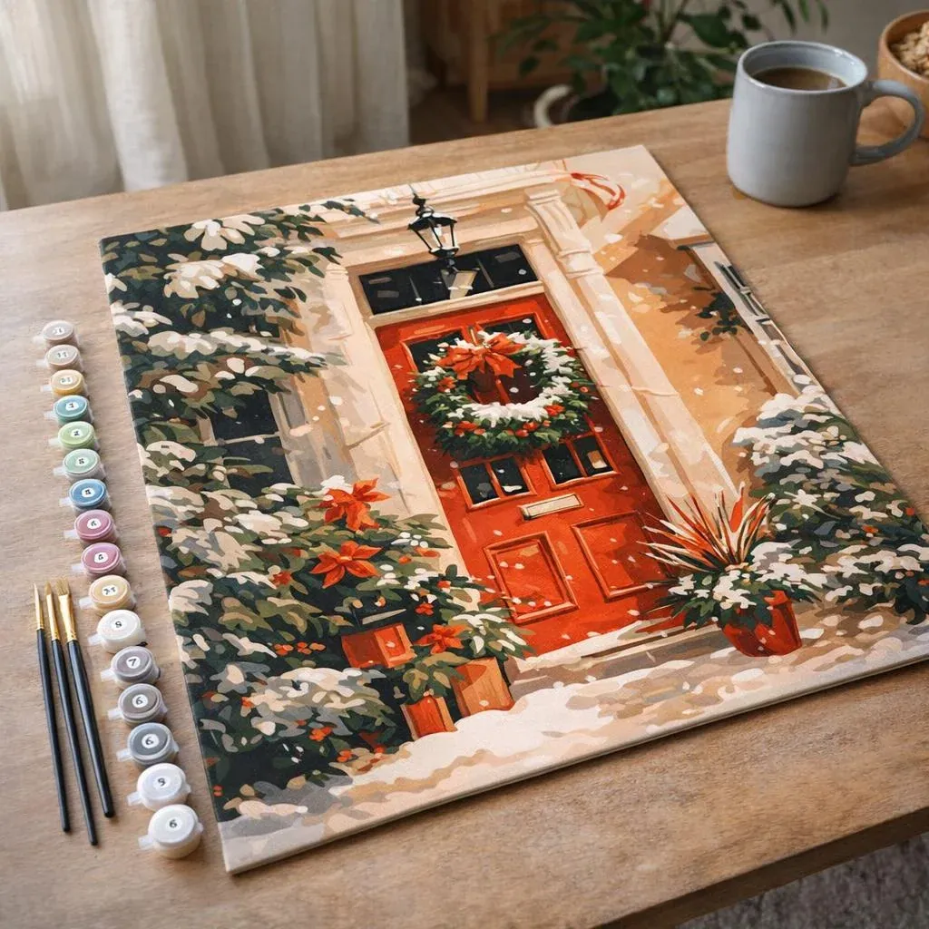 Peinture par numéro Couronne de Noël