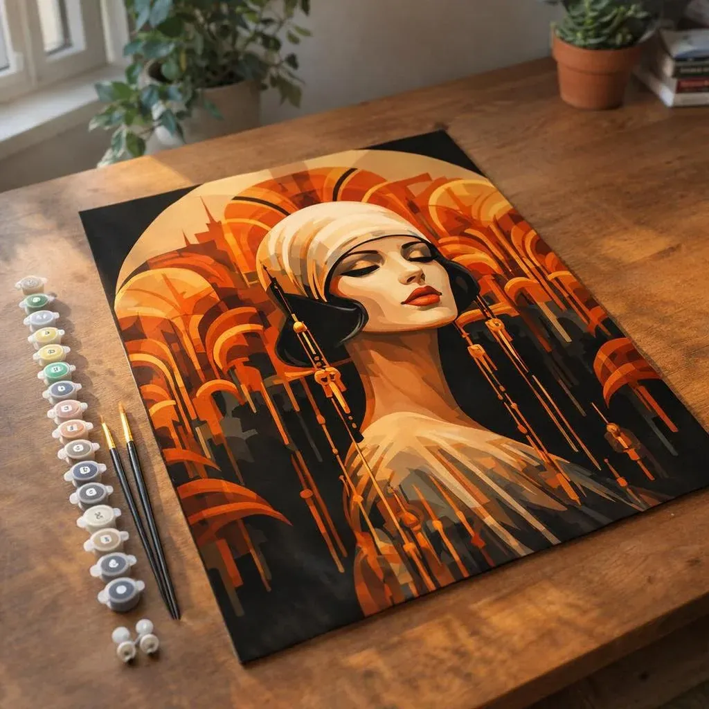 Peinture par numéro Femme Art Déco