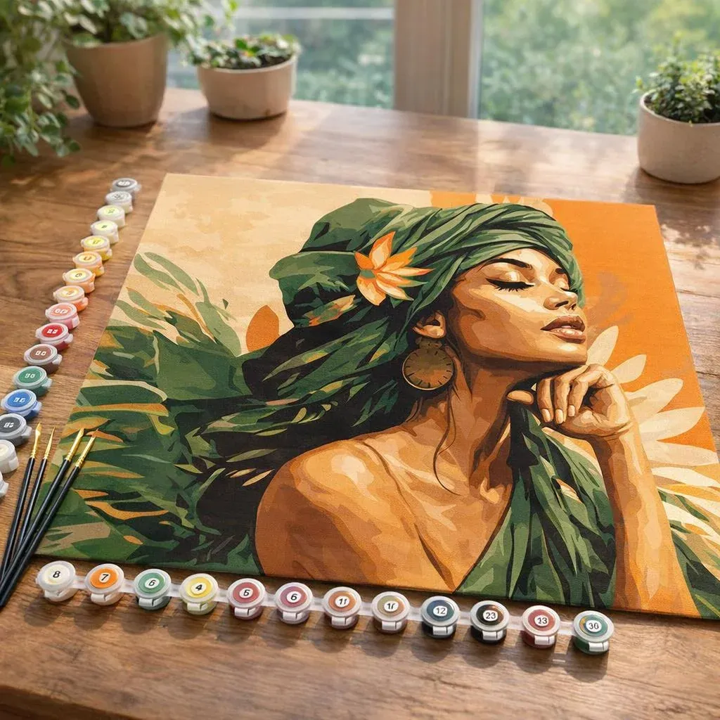 Peinture par numéro Femme au turban africain
