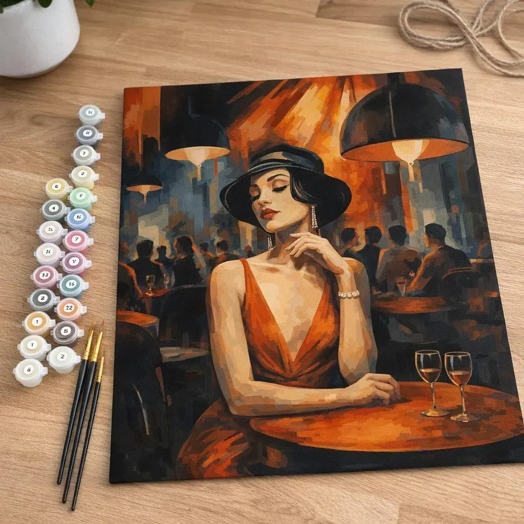 Peinture par numéro Femme dans un Club Art Déco