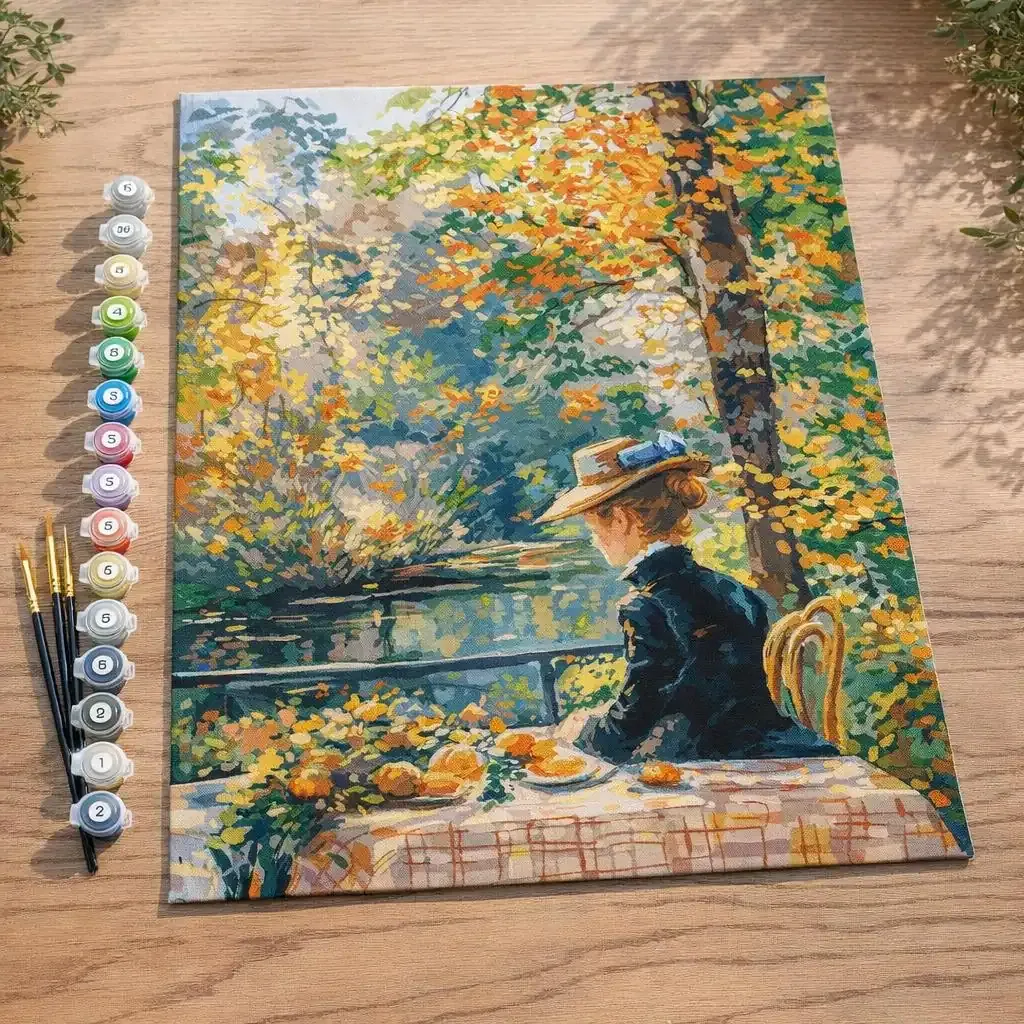 Peinture par numéro Femme en Automne inspirée de Renoir