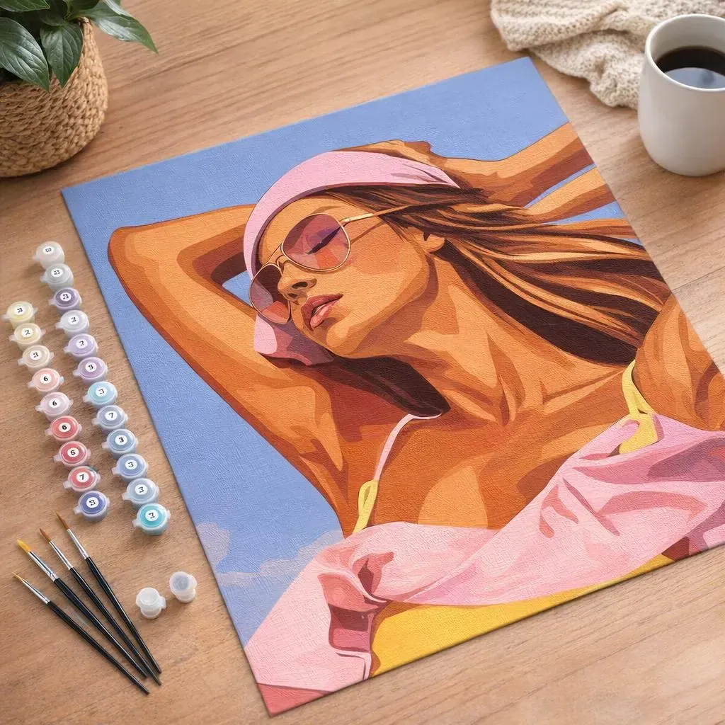 Peinture par numéro Fille embrassée par le soleil