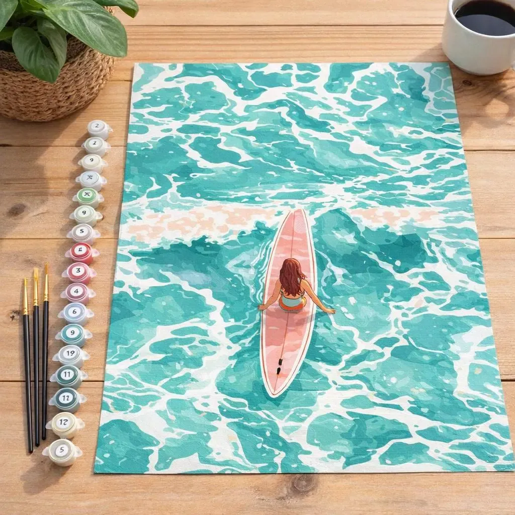 Peinture par numéro Fille parmi les vagues