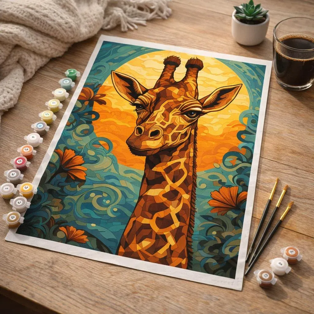 Peinture par numéro Girafe Art Déco