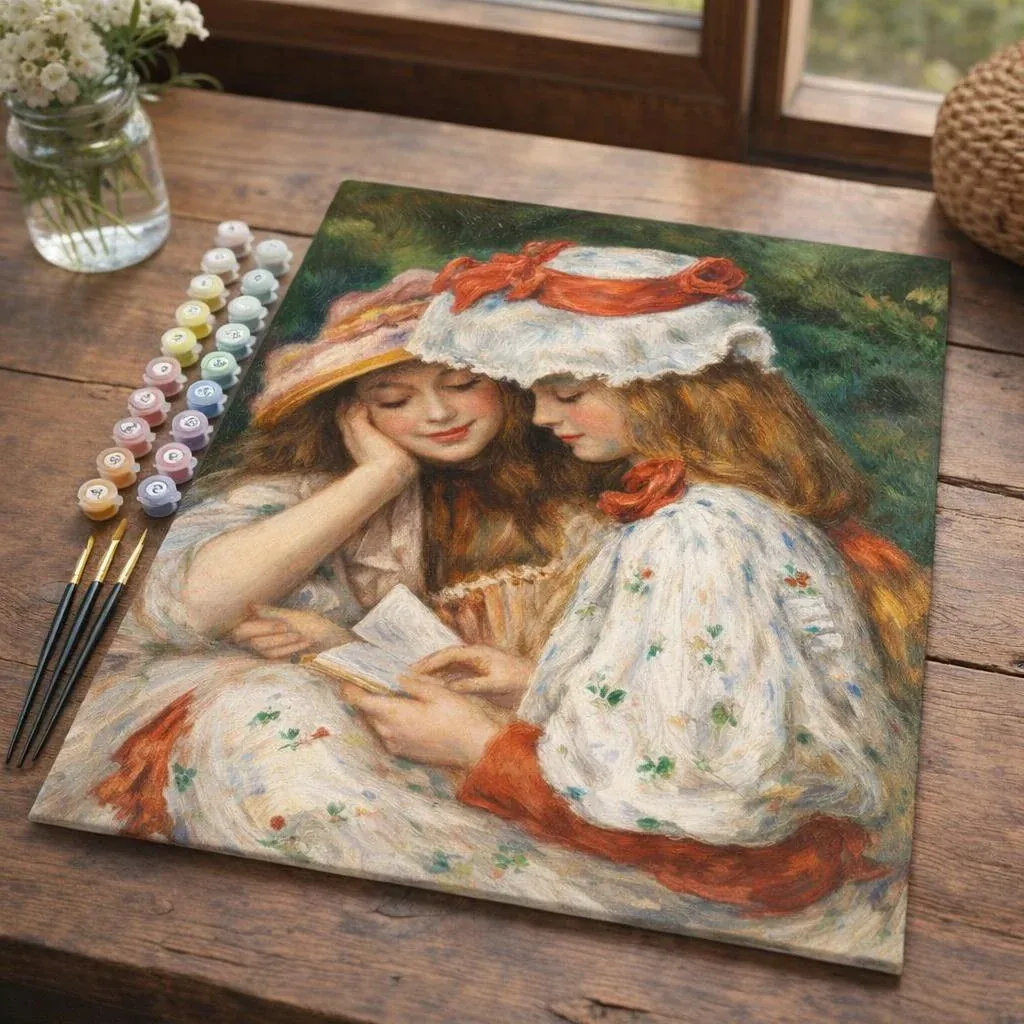 Peinture par numéro Jeunes Filles Lisant Renoir