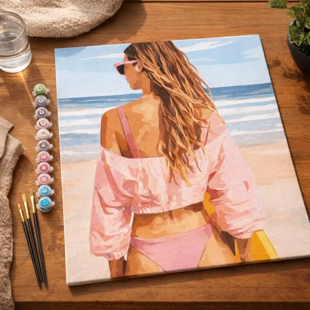 Peinture par numéro Journée de plage avec style