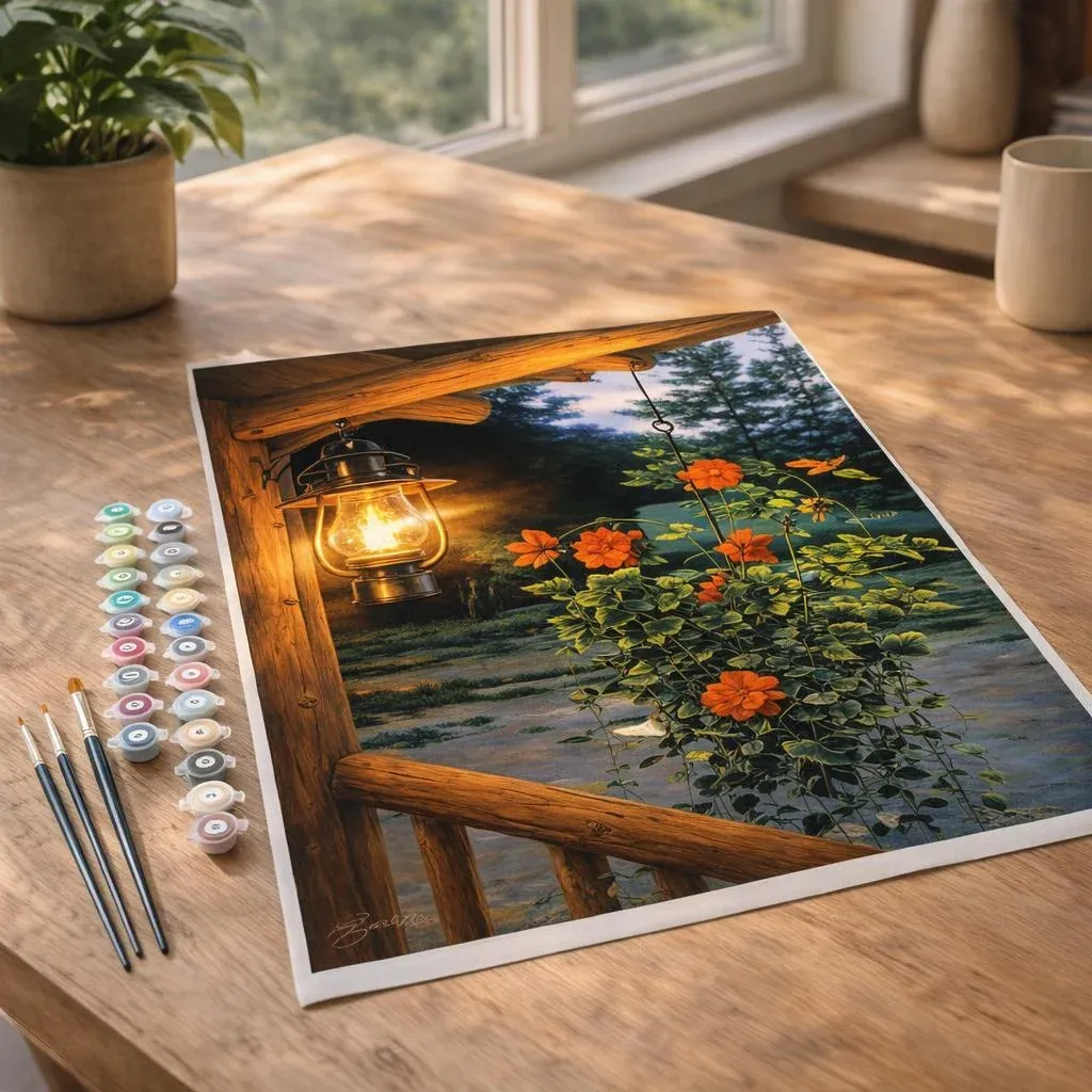 Peinture par numéro Lanterne sous le porche