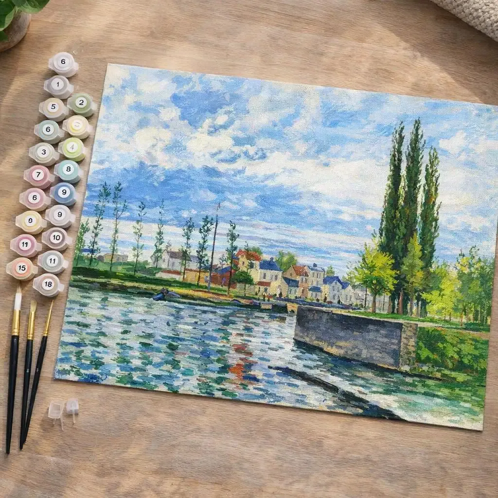 Peinture par numéro L’Ecluse à Pontoise Camille Pissarro