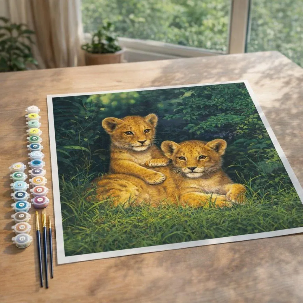 Peinture par numéro Lionceaux