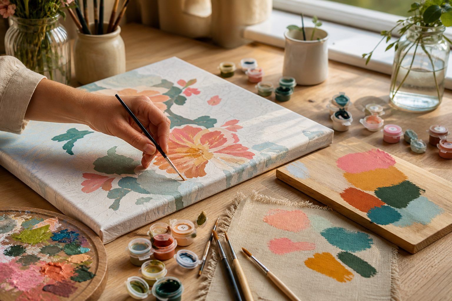 Peinture acrylique, bois et toile : comprendre la tenue des couleurs