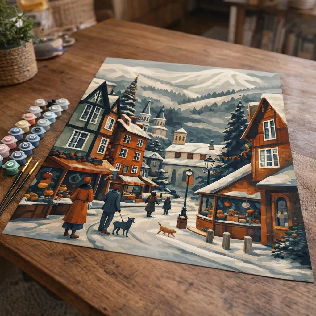 Peinture par numéro Marché de Noël dans la Vallée
