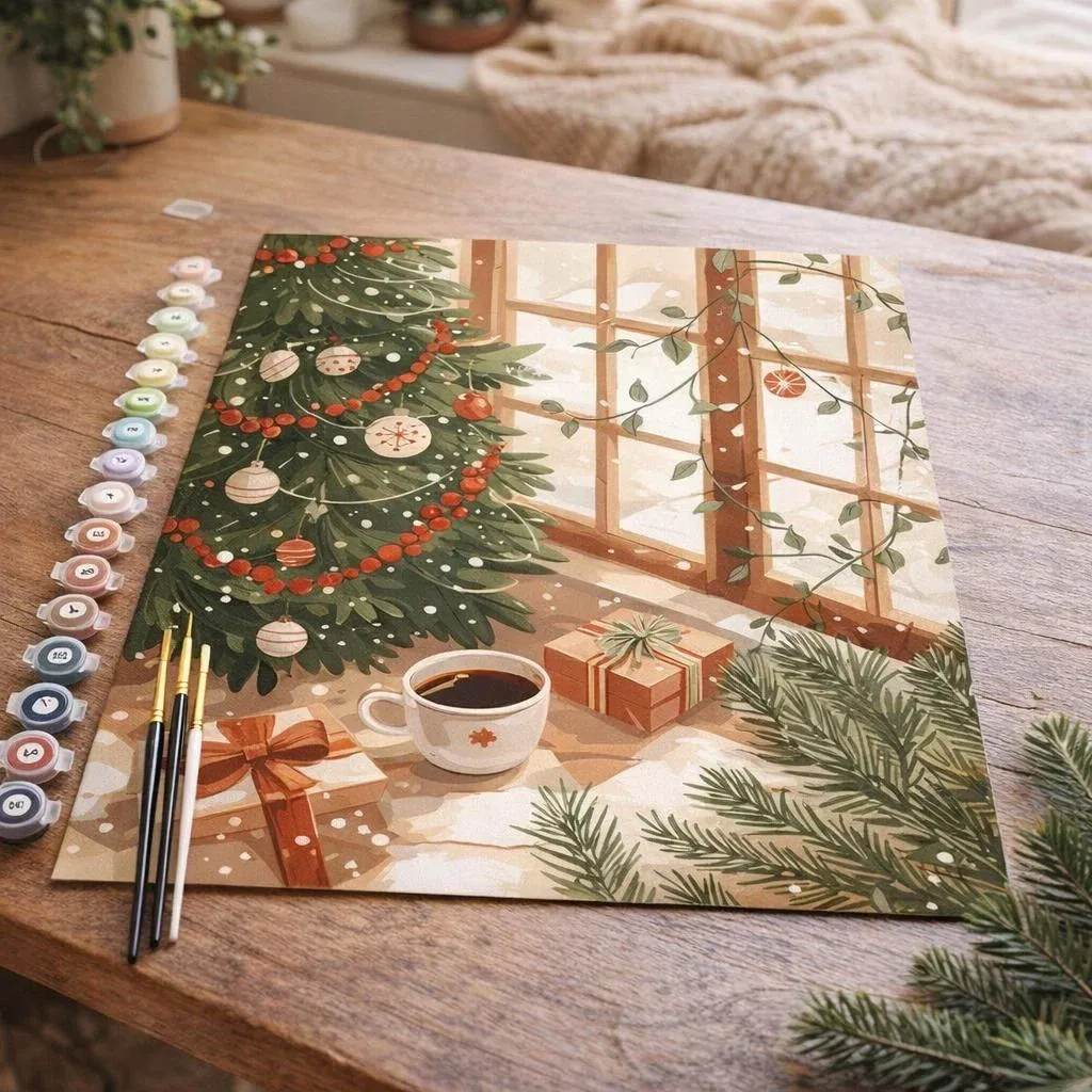 Peinture par numéro Matinée de Noël Conviviale