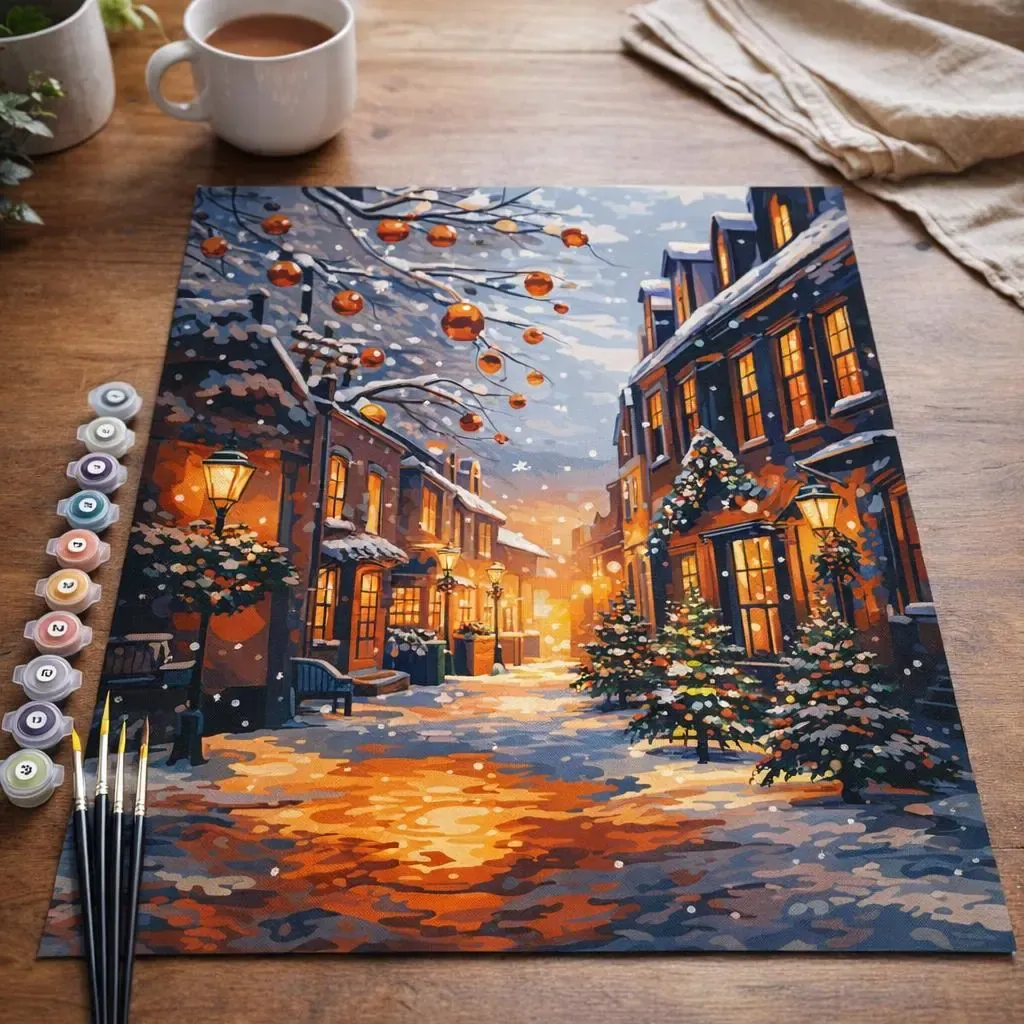Peinture par numéro Noël à l’Heure Dorée