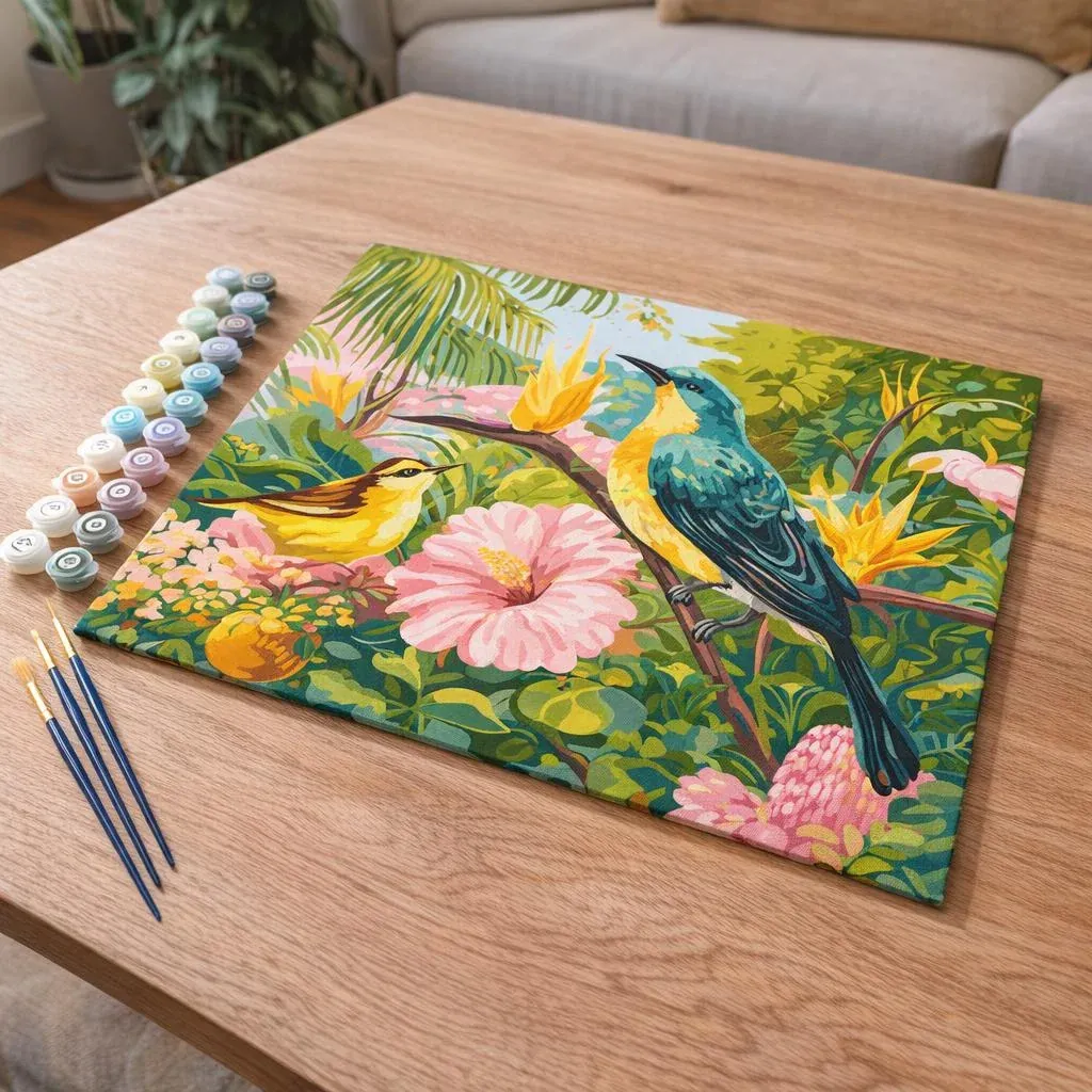 Peinture par numéro Oiseaux du jardin tropical