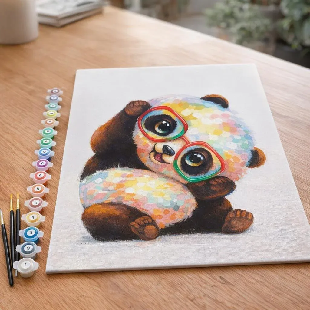 Peinture par numéro Panda et Lunettes