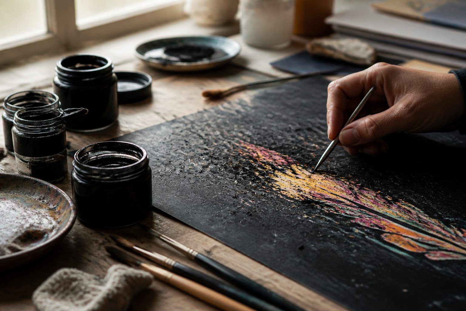 Quelle peinture noire utiliser pour bien gratter ?