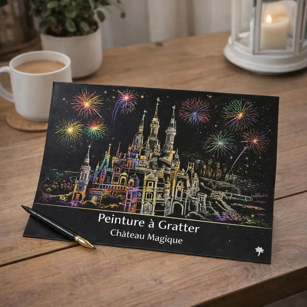 Peinture à gratter Château magique