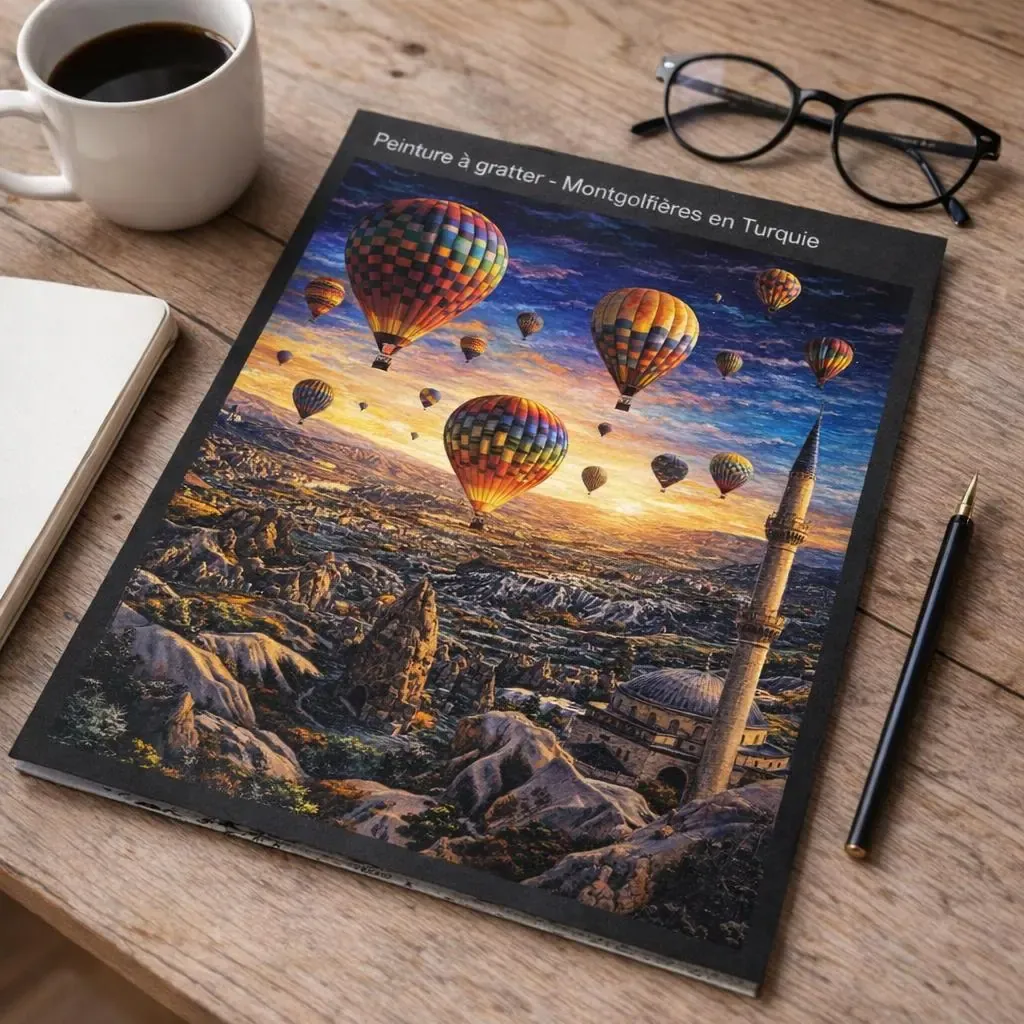 Peinture à gratter Montgolfières en Turquie