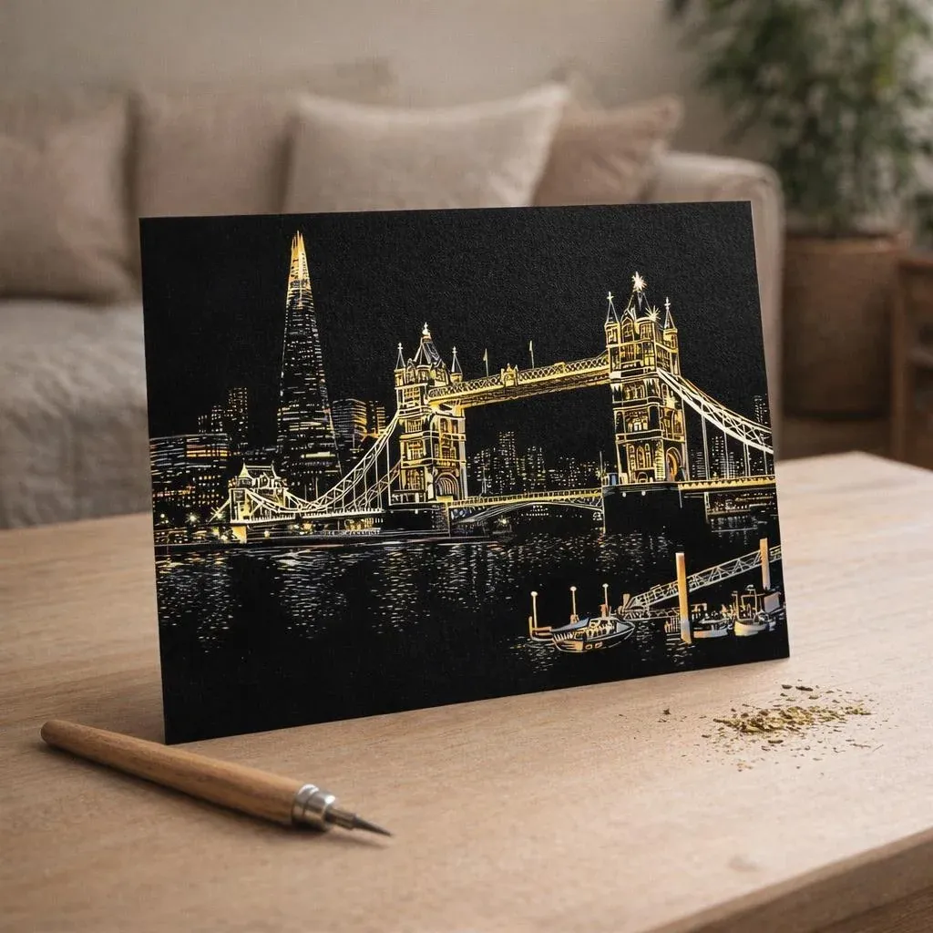Peinture à gratter Pont de Londres