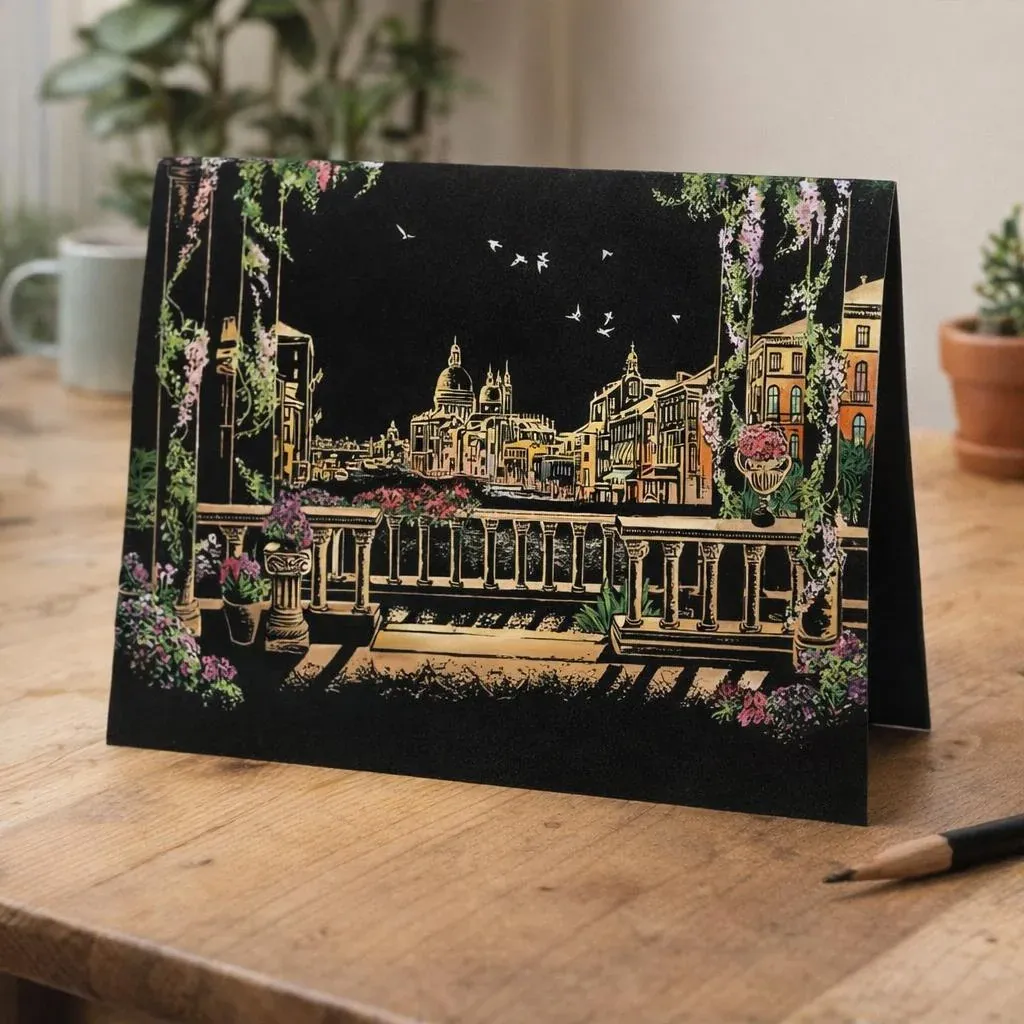 Peinture à gratter Venise en Italie