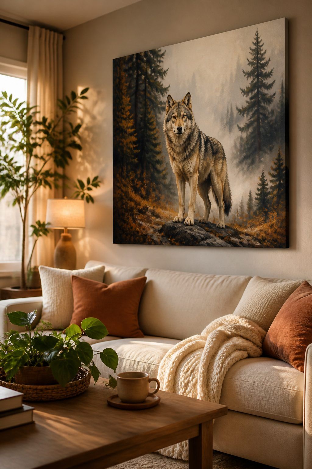 Quelle ambiance créer avec un tableau de loup terminé ?