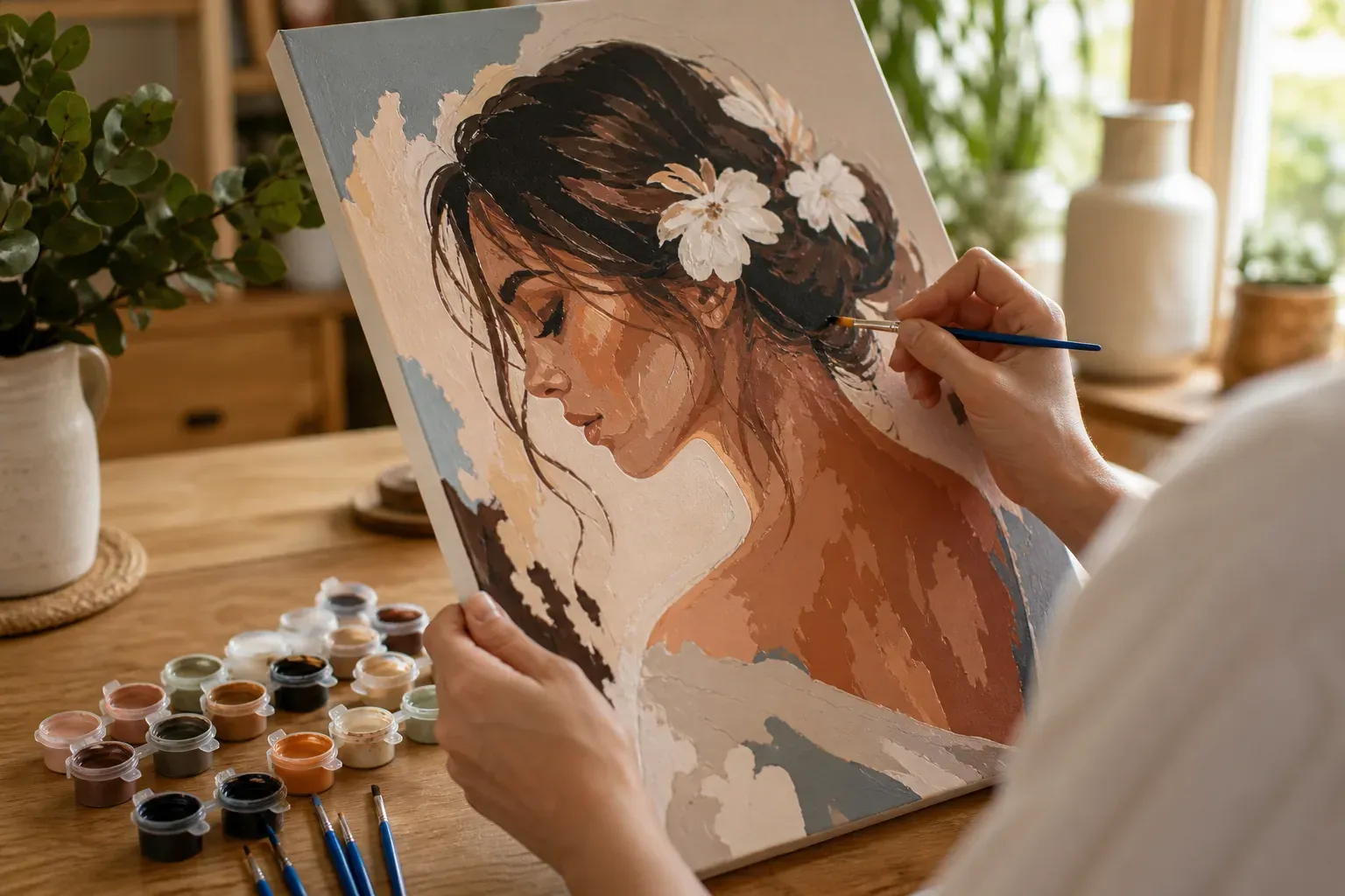 La peinture par numéro femme se choisit selon le portrait et le décor