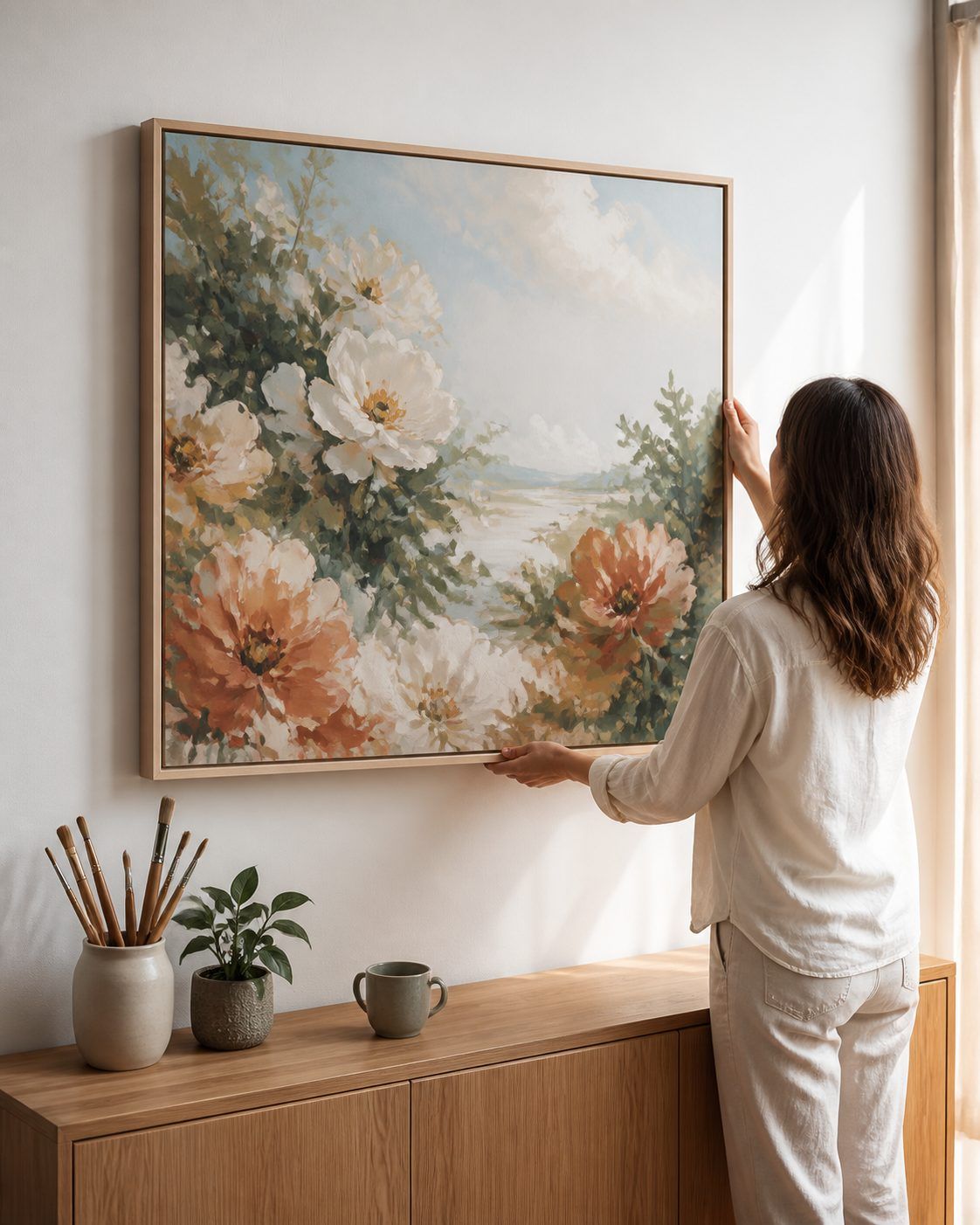 Du modèle large à la décoration murale : encadrer et exposer sa toile