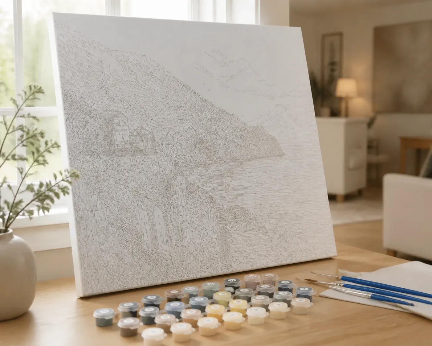 La peinture par numéro sur toile tendue grand format habille vos murs