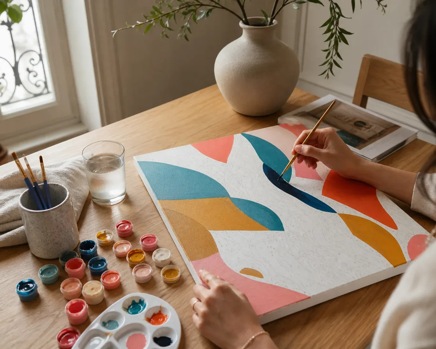 La peinture par numéros abstraite trouve sa place dans votre déco