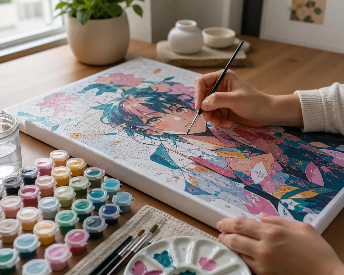 Une peinture par numéros Manga qui trouve sa place au mur