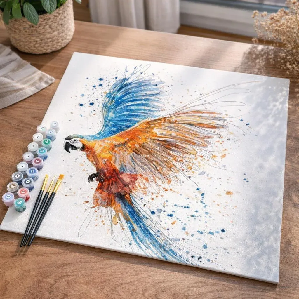 Peinture par numéro Perroquet en plein Vol