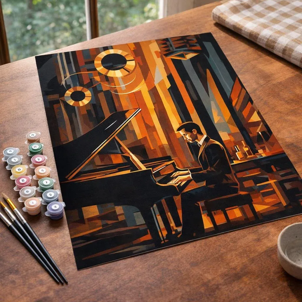 Peinture par numéro Pianiste Art Déco